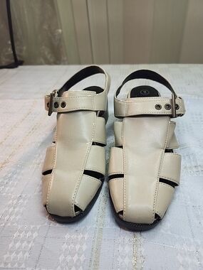 Women's Cream Slingback Fisherman Sandals